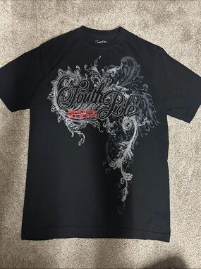 Y2K SouthPole Rhinestone Logo Black Shirt